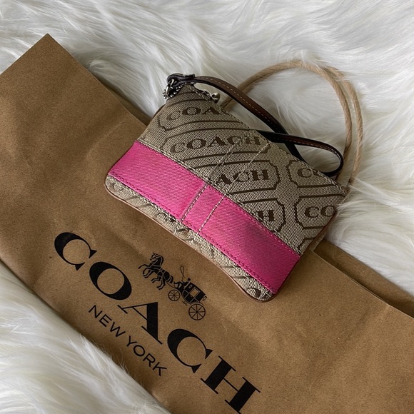 Coach | Brown Pink Wristlet Top Closure - Picture 7 of 10